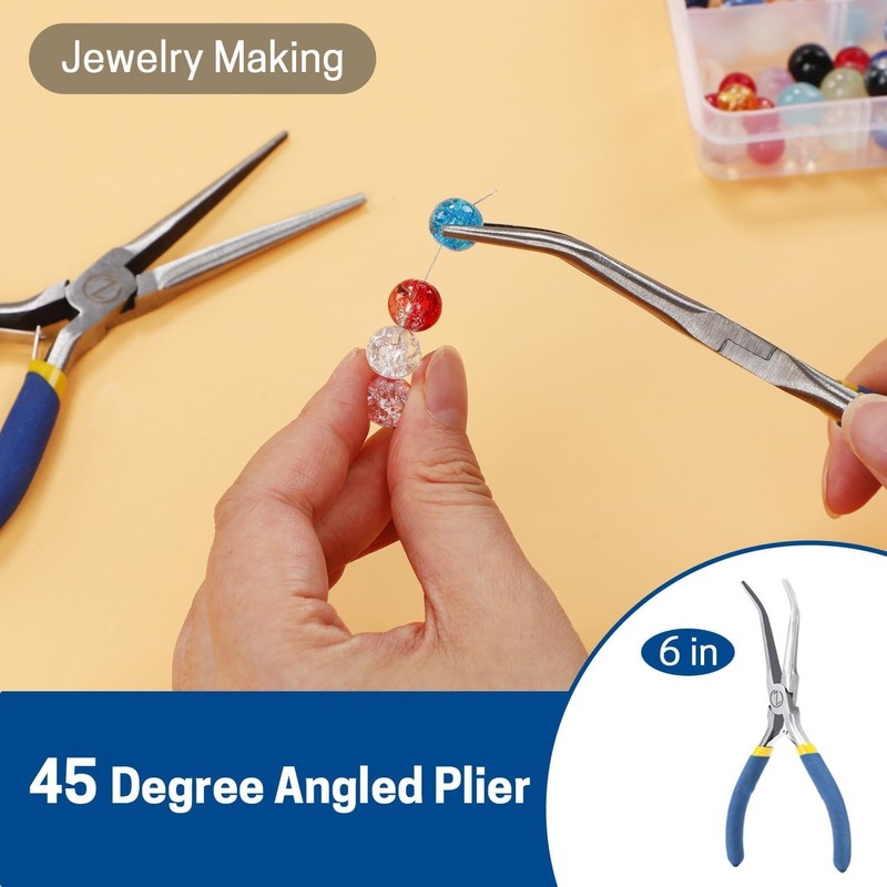 6” Mini Needle Nose Pliers Set - 2PCS for Precision Crafting & Maintenance gallery