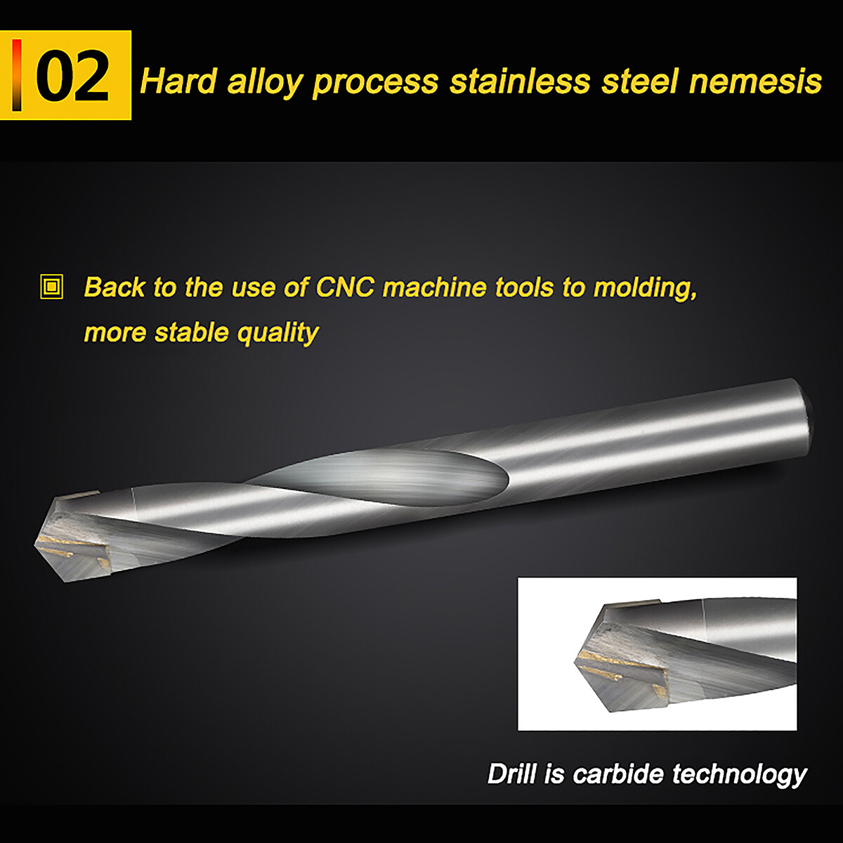 3mm-16mm Solid Carbide Tip TCT Drill Bits Twist Drill Bit for Stainless Steel gallery