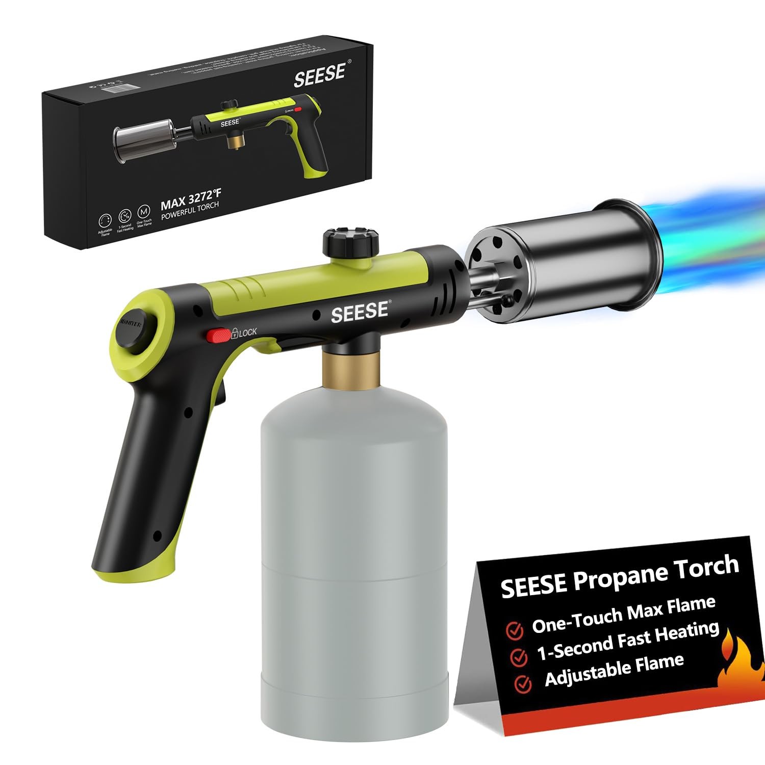 SEESE Powerful Propane Torch Gun,Kitchen Cooking Torch With One-Touch Max Fir... gallery