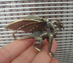 Vintage Style Solid Brass Copper Flying Dragon Statue For Home Garden Decor