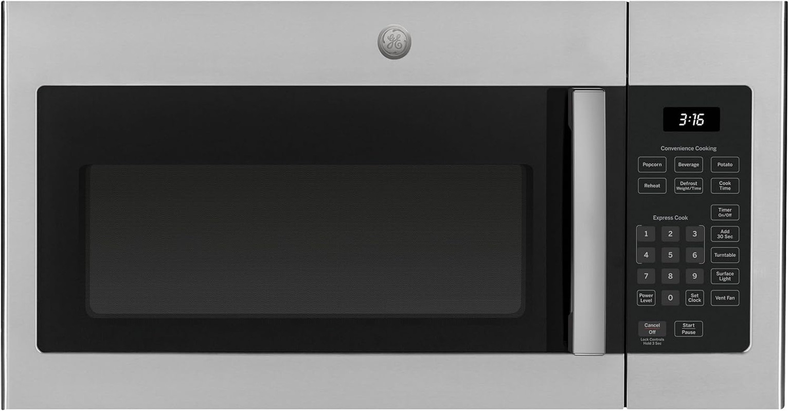 GE 30" Over-The-Range Microwave, 1.6 Cu. Ft., 1000 Watts, 300 CFM Hood Vent, LED gallery