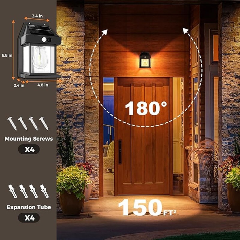 2 Pack LED Motion Sensor Solar Lights ,Outdoor IP65 Waterproof Security Lamp gallery