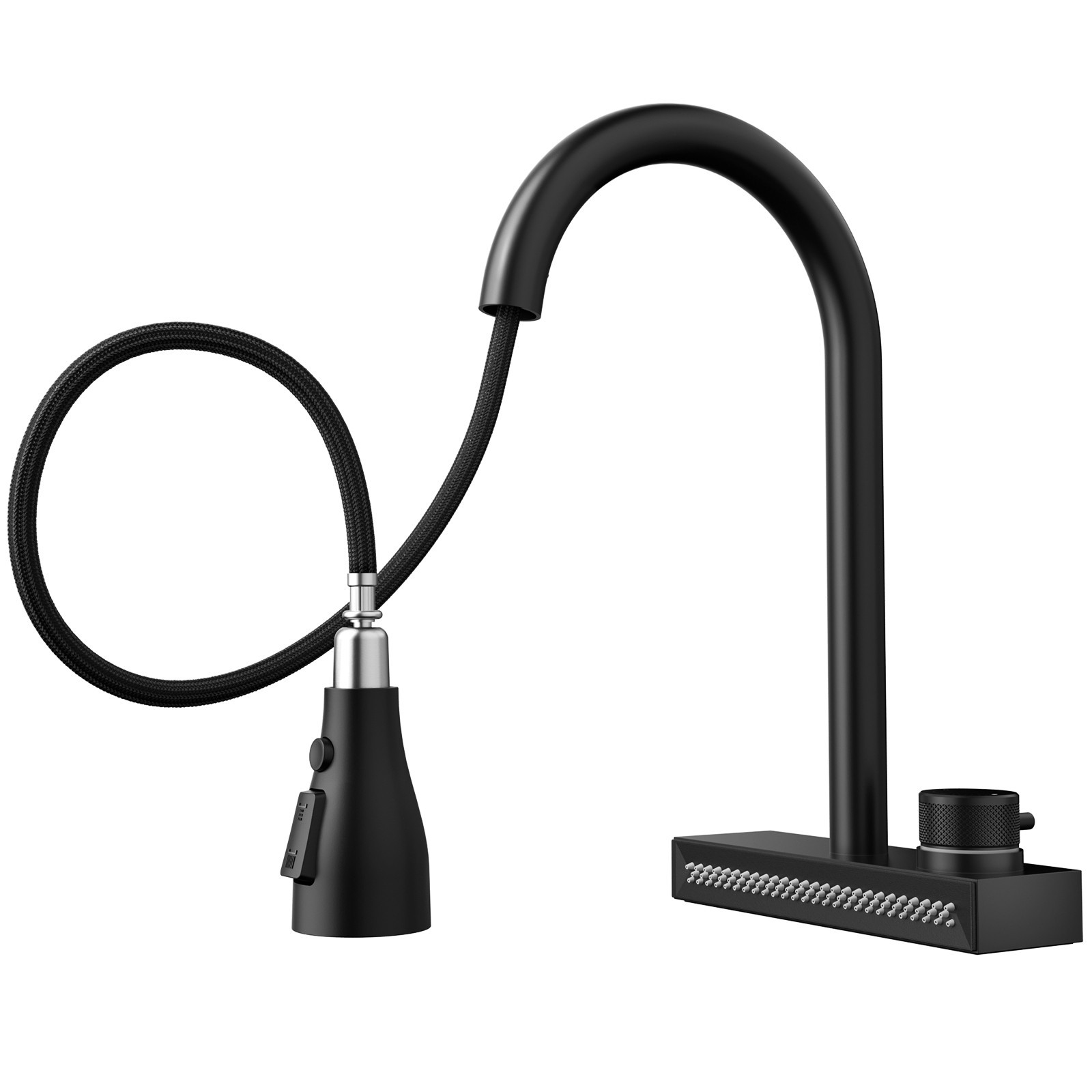 Black 3-function Pull-down Rain Kitchen Faucet gallery