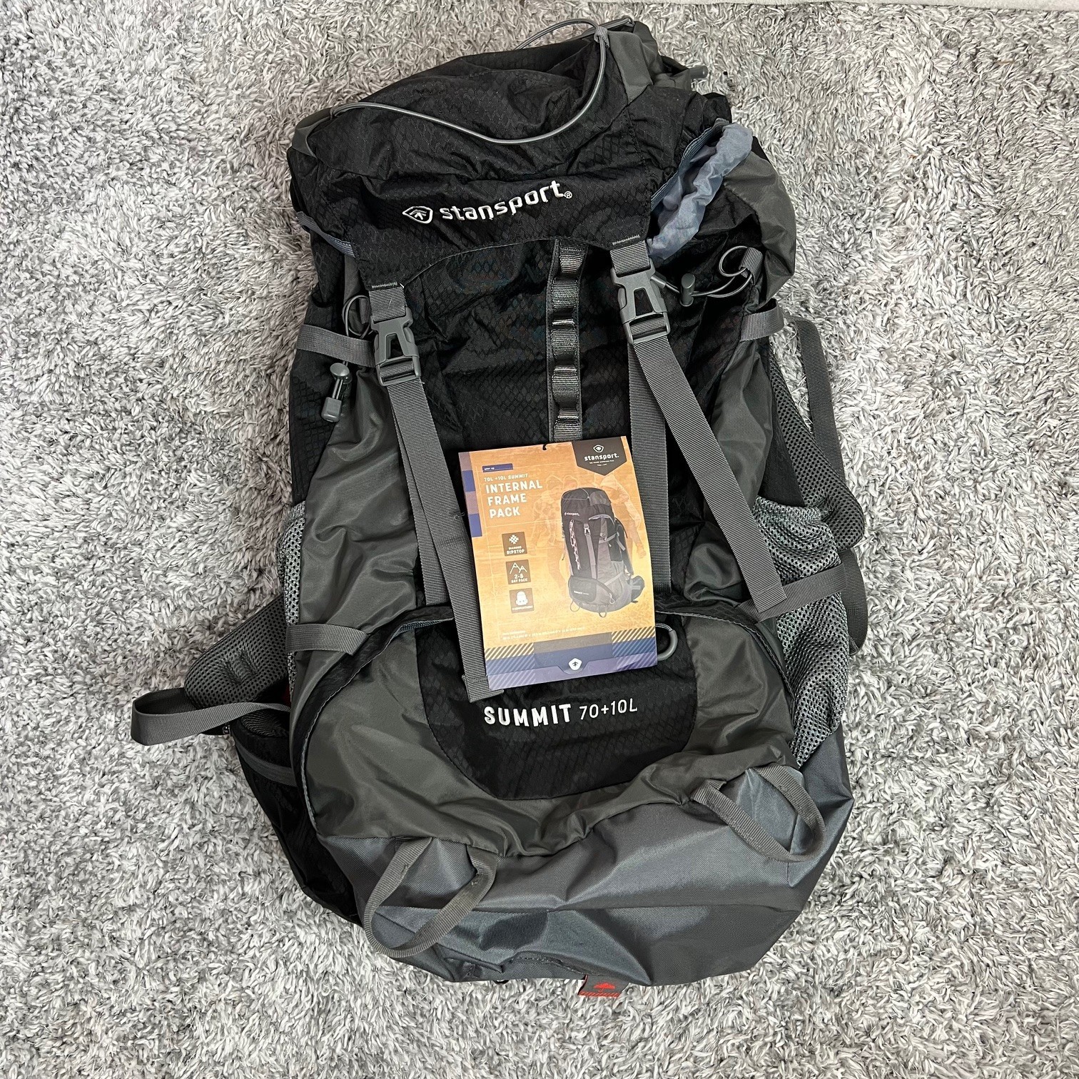Stansport Backpack SUMMIT 70+10L Frame Pack Adjustable Suspension NWT