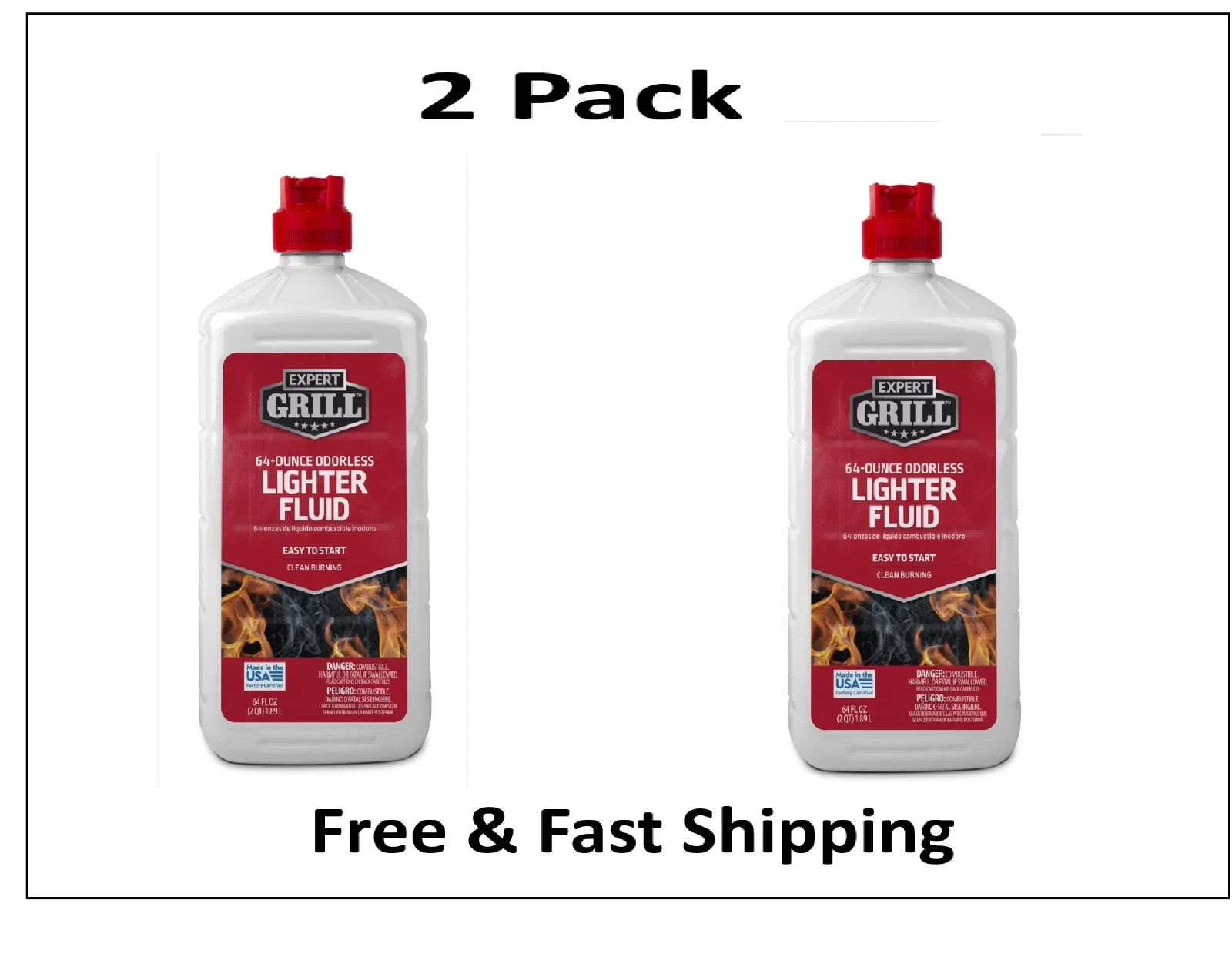 Expert-Grill Charcoal Lighter Fluid Premium Odorless Lighter Fuel, 64 Oz 2 Pack gallery