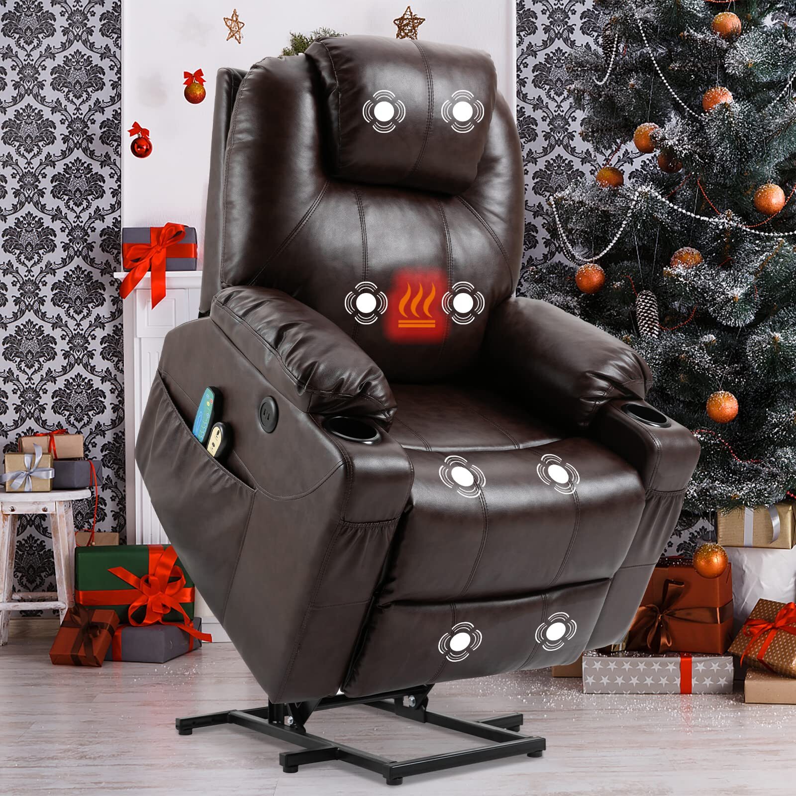 Electric Power Lift Recliner Chair for Elderly with Massage Heat Remote USB Port gallery