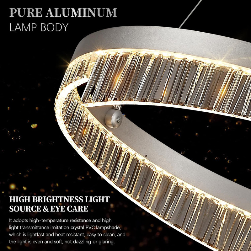 Dimmable LED Circular Chandelier with Remote Control for Modern Spaces gallery