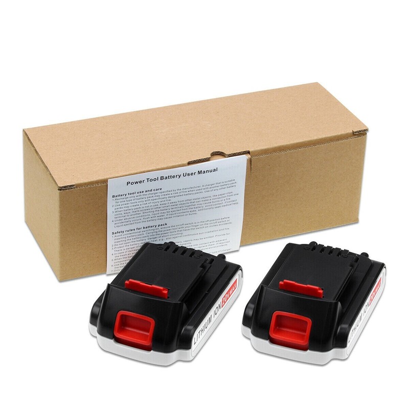 2Pack 20V Battery 2.0Ah replacefor Black Decker 20V Max Lithium Battery LBXR20US gallery