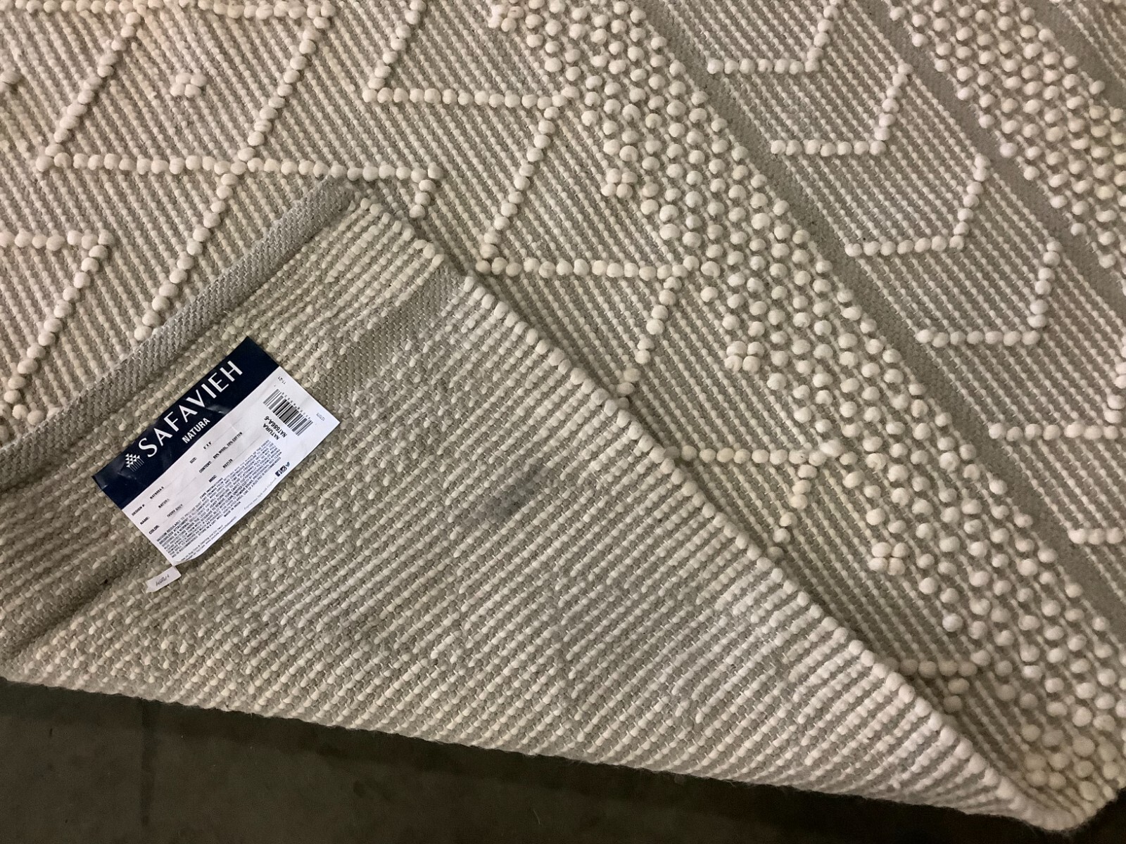 IVORY / GREY 6'-0" x 9'-0" Back Stain Rug, Reduced Price 1172675405 NAT686A-6 gallery