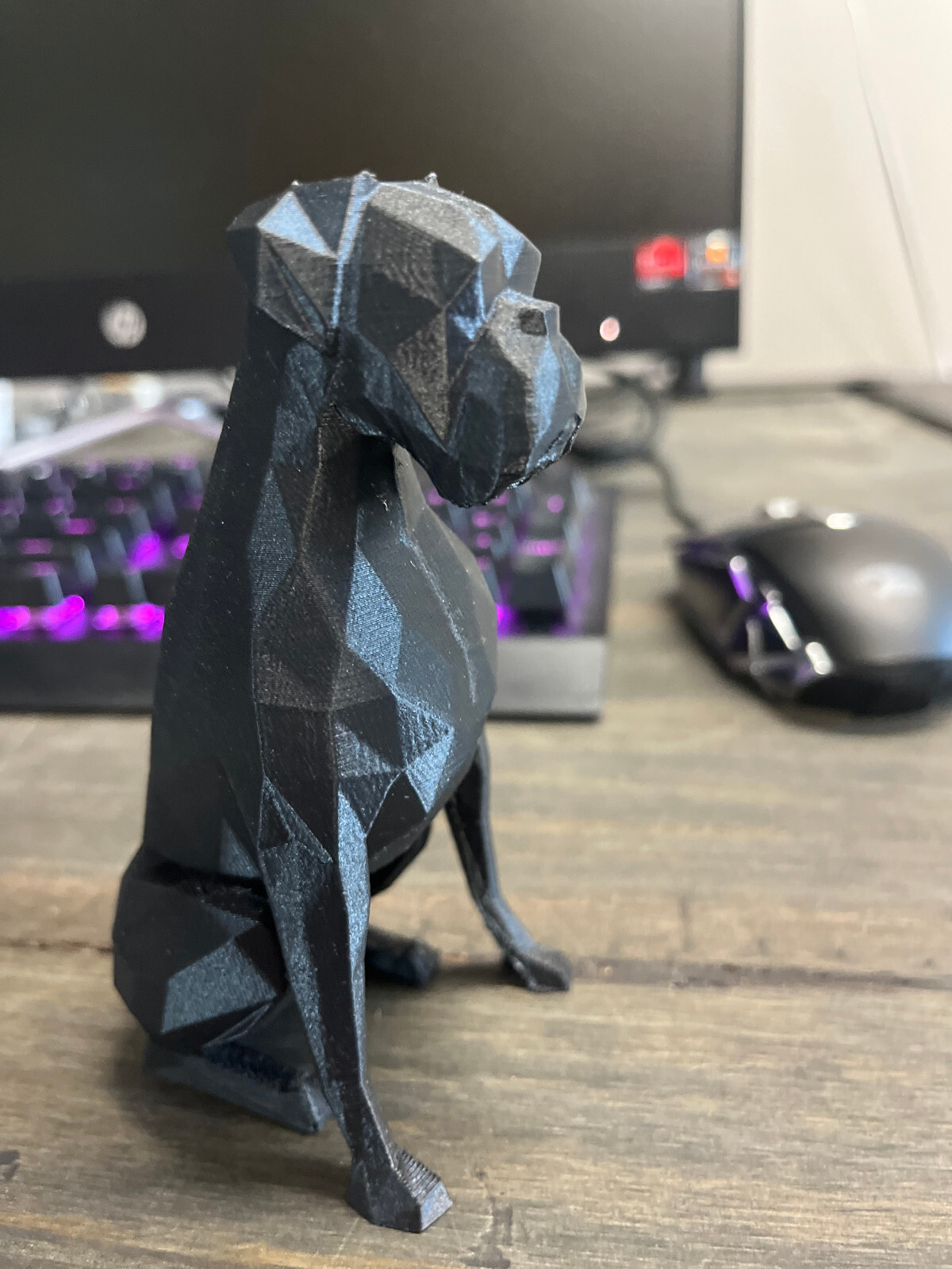 PLASTIC 3D PRINTED 115 MM LOW POLY DOG FIGURE STATUE "THE BOXER" gallery