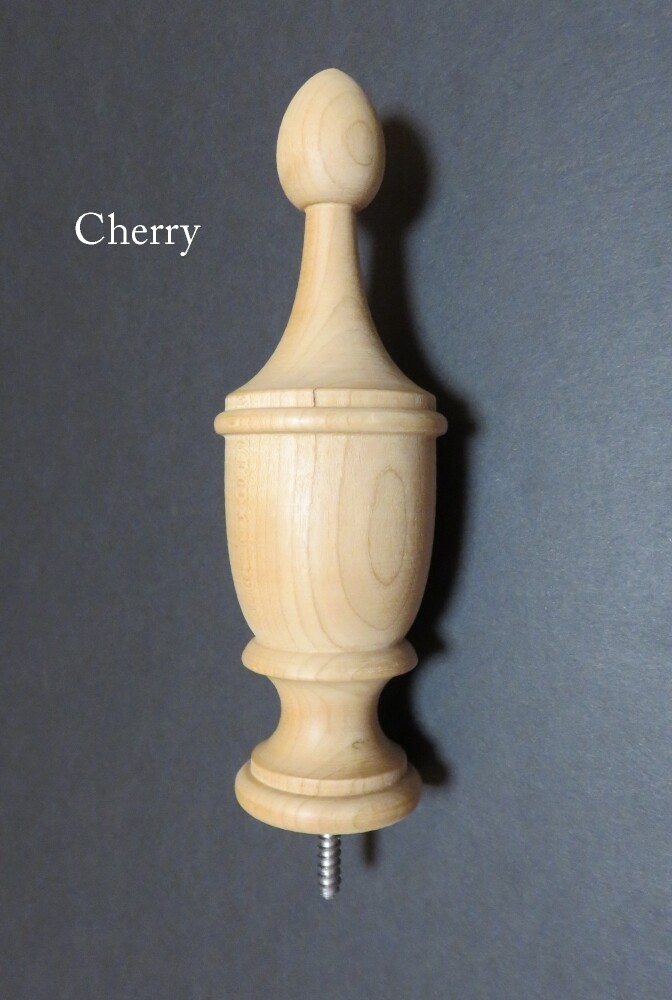 Bedpost Finial. 7 3/8H, 2 1/4W, 1 3/4Base.Oak Maple Cherry Mahogany Walnut #98 gallery