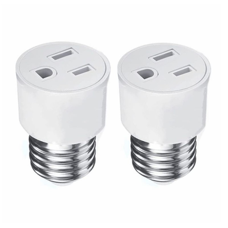 4X E26/E27 3 Prong Light Bulb Socket to Plug Adapter Screw in Outlet N759 gallery