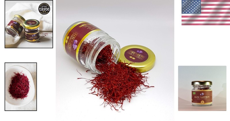 Certified Organic All-Red Saffron Threads - 1 Gram Gourmet Spice in Glass Jar gallery
