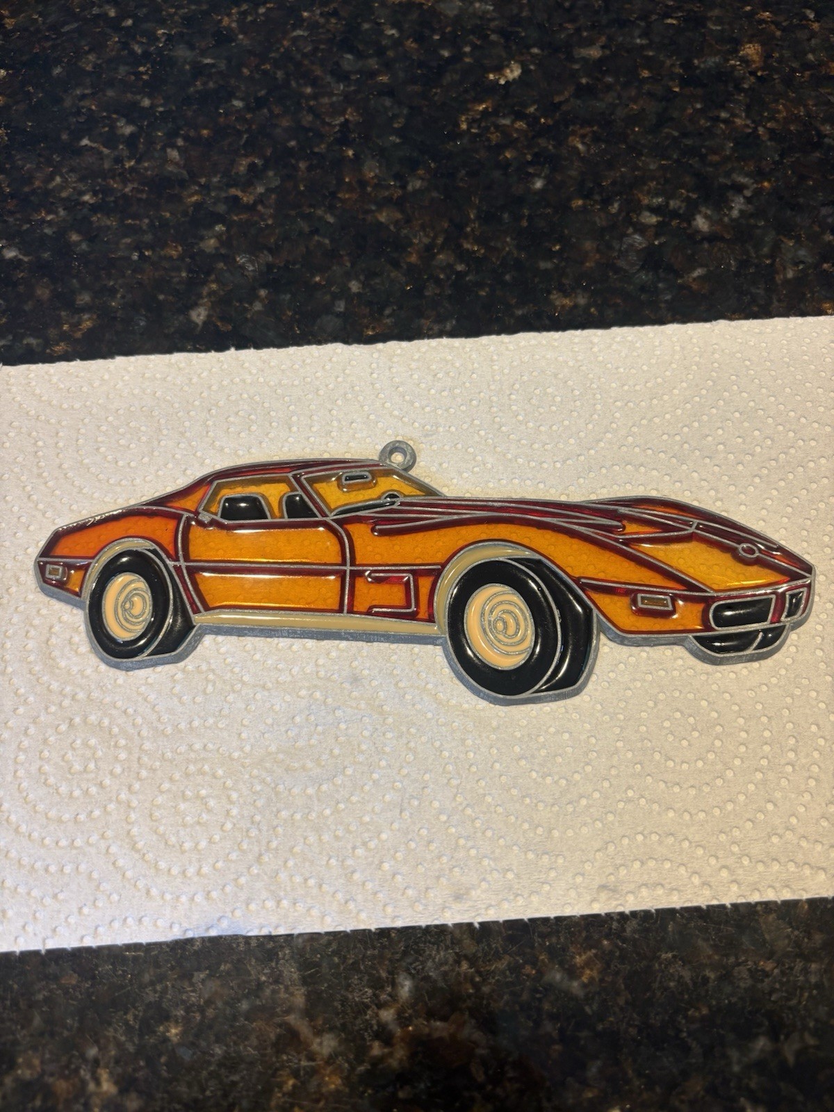 Faux Stained Glass Corvette Stingray Hotrod Car Suncatcher Ornament Window Art gallery