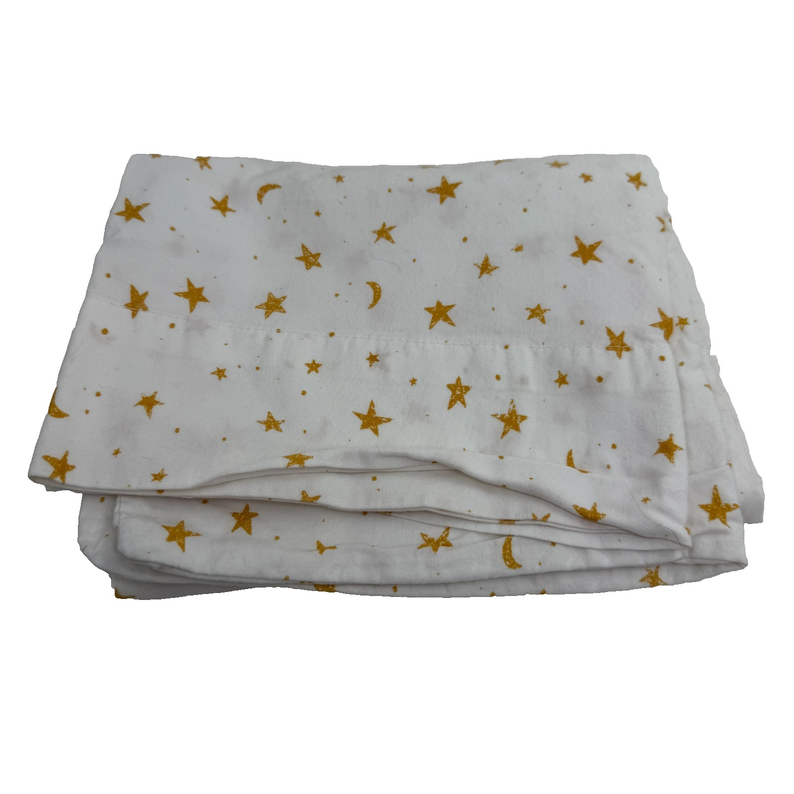 Target Pillowfort White Yellow Cotton Moon & Stars Pillowcase Standard Size gallery