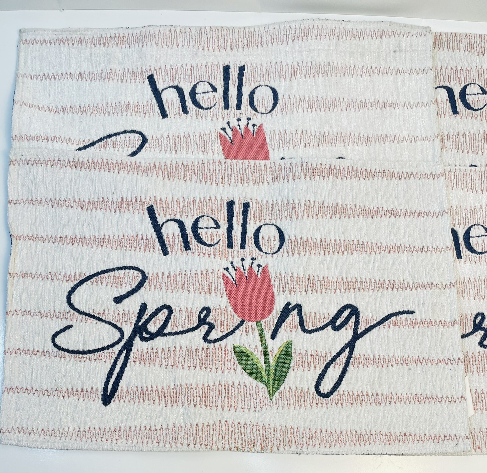 Hello Spring Placemats Set of 4 12” x 20” Polyester/Cotton Blend Made in India gallery