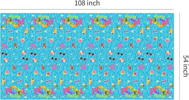 Pool Party Decorations Tablecloth, Disposable Summer Beach Party Tablecover for gallery