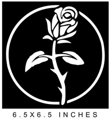 SIMPLE SINGLE ROSE CUSTOM VINYL DECAL GREAT FOR 8″ GLASS BLOCK DIY CRAFTS