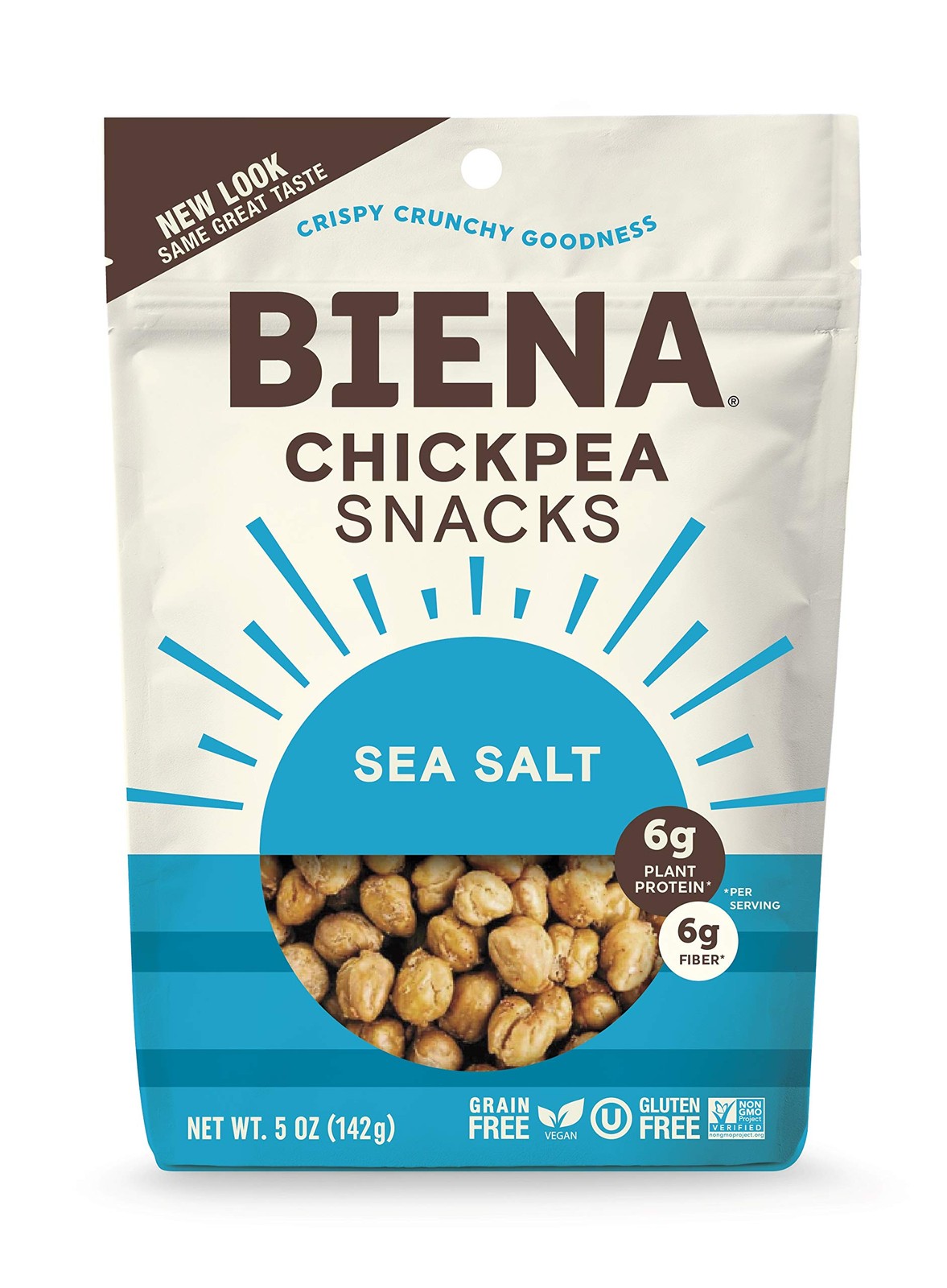 BIENA Chickpea Snacks, Sea Salt | Gluten Free | Vegan | 5 Ounce (Pack of 1) gallery