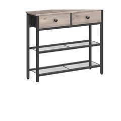 Industrial-Rustic 29.5-Inch Console Table with Storage Drawers for Living Spaces