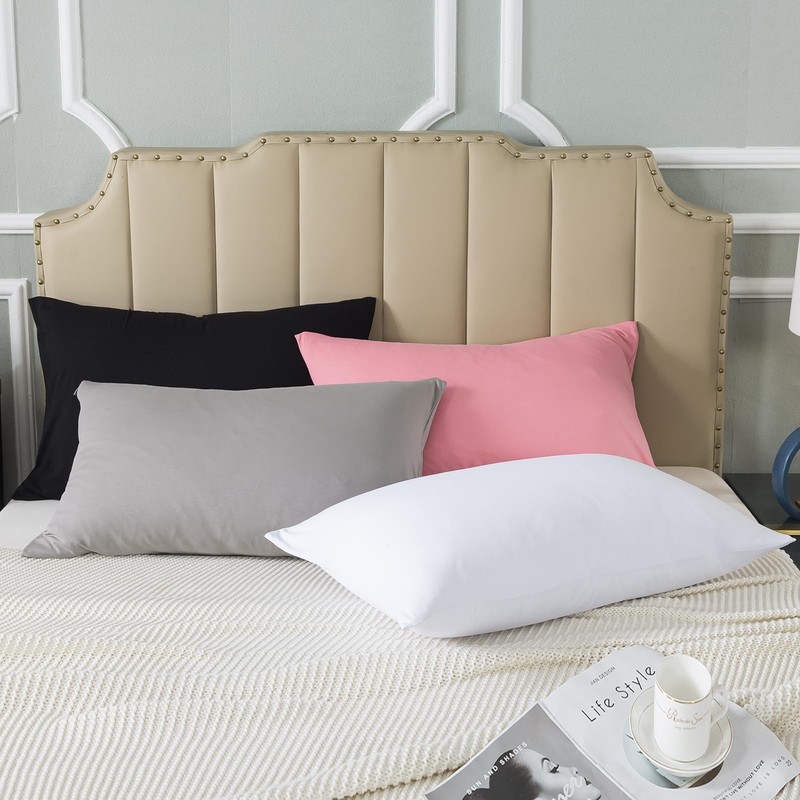 WhatsBedding King Jersey Knit Pillowcases Set of 2, 100% Cotton Bed Pillow Cases gallery