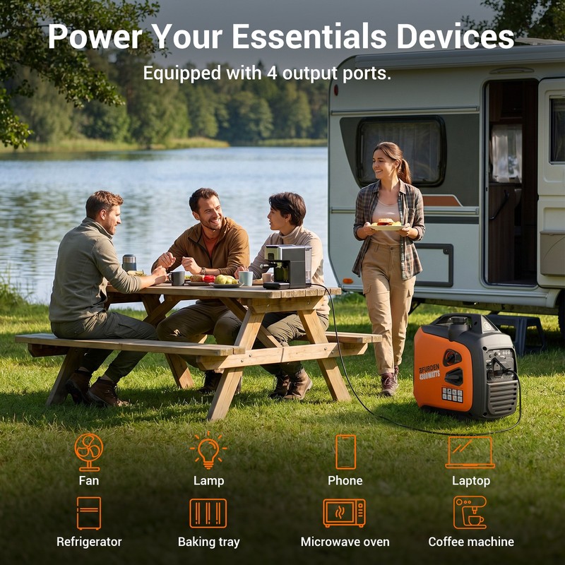 Efurden 4300W Quiet Gas Generator Inverter Portable for Home Backup Camping RV gallery