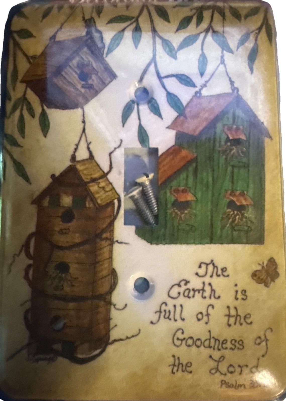 Birdhouse decorative wall switch plate Linda Spivey Art Bible Verse Psalms 33:5 gallery