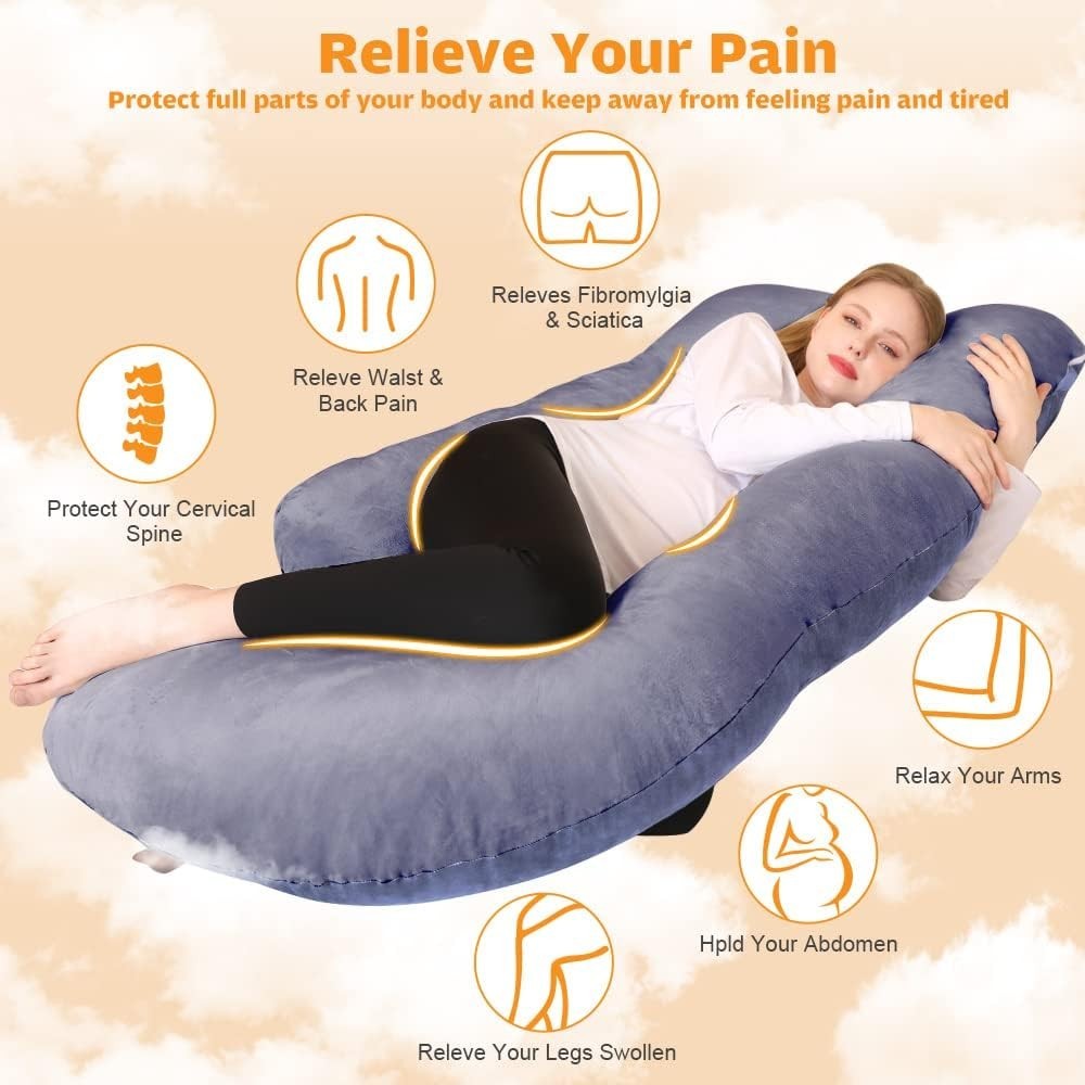 Pregnancy Pillow, U Shaped Full Body Maternity Pillow 58 inch, Pregnant Women Mu gallery