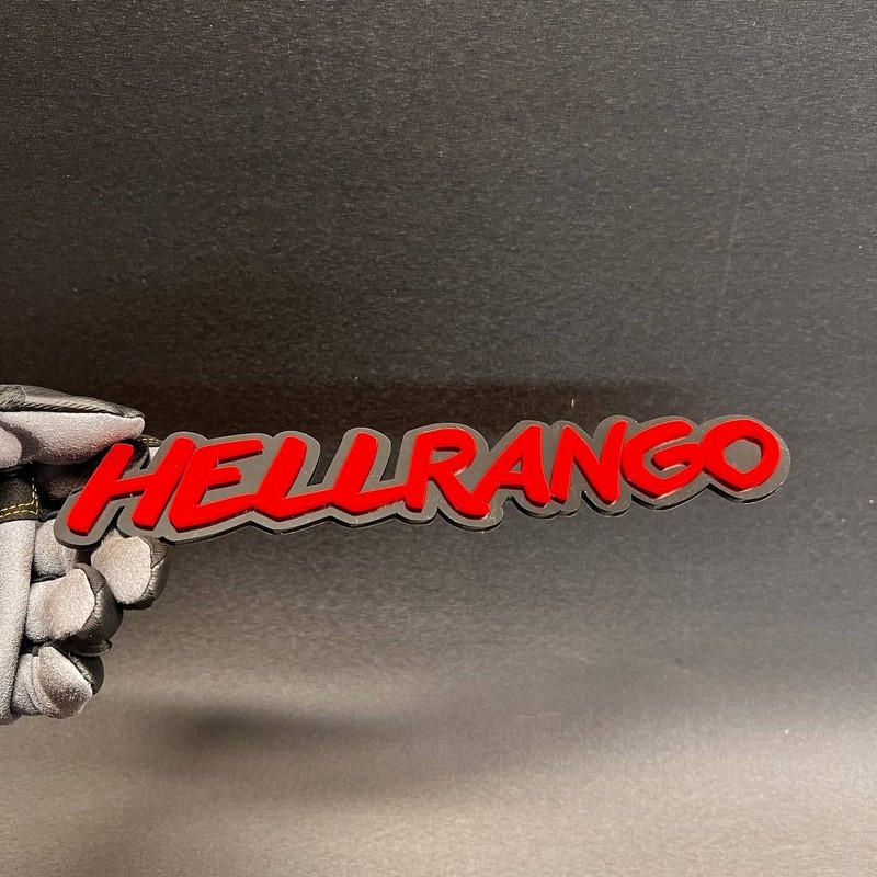 1x HELLRANGO Custom Text 3D Acrylic Car Emblem Badge Multicolor Fender Decal gallery