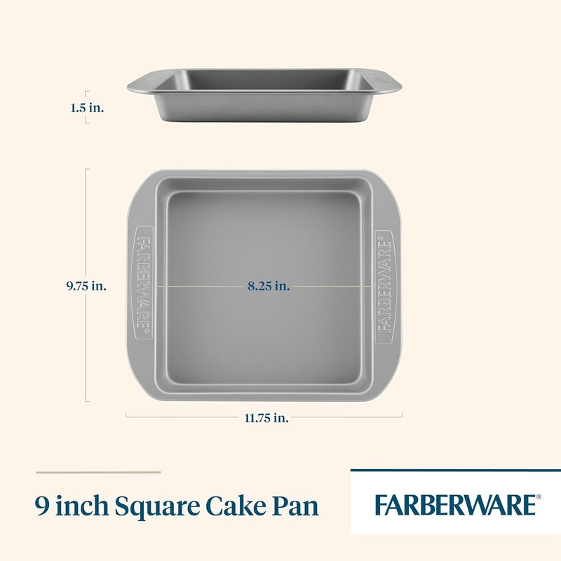 Gray 9x9 Baking Pan Nonstick Bakeware Square Cake Pan Steel Oven Safe Nonstick gallery