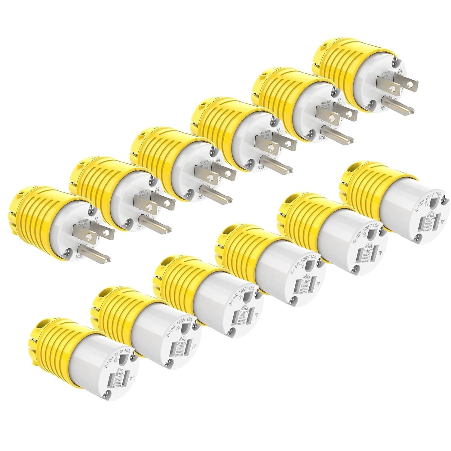 Extension Cord Ends Male and Female Plug, 15 Amp 125 Volt Heavy Duty Replacement gallery