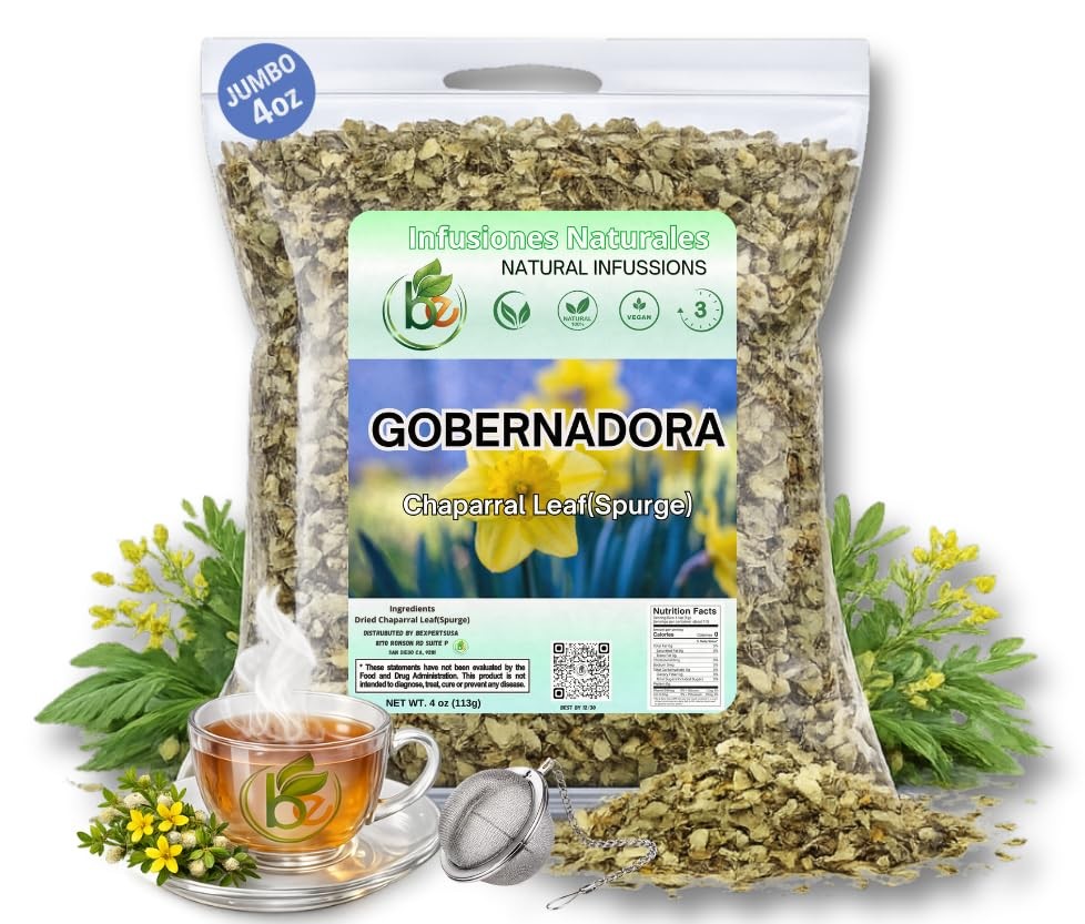 Gobernadora Tea Chaparral Leaf 4 oz with Stainless Steel Tea Infuser – 100% N... gallery