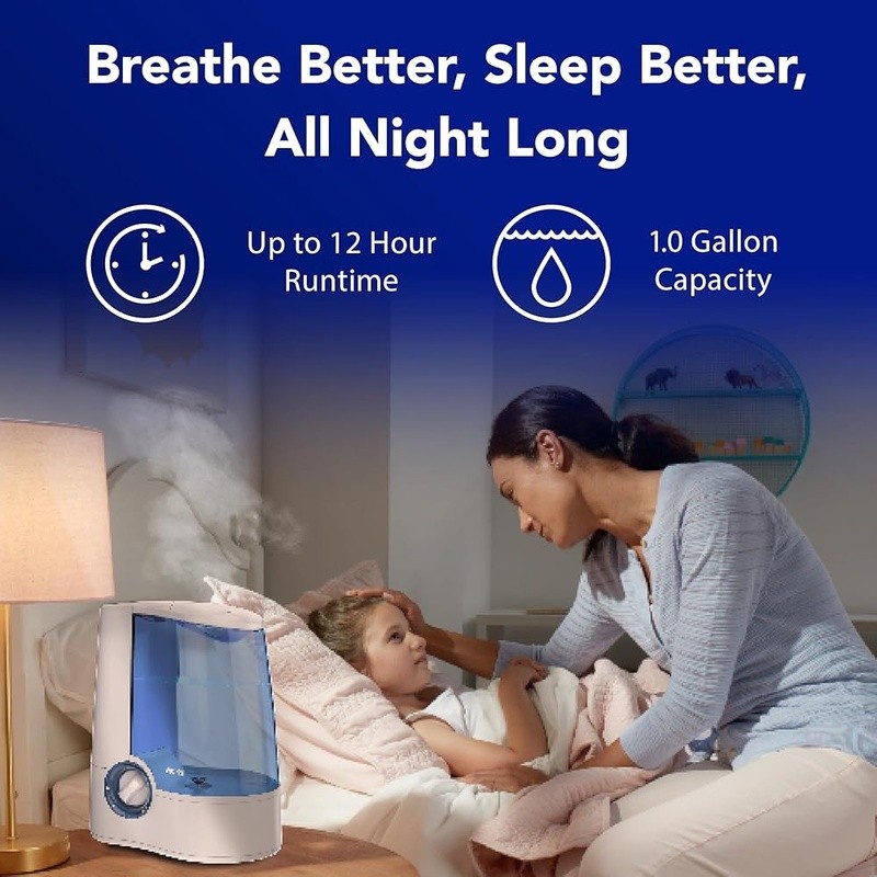 Warm Mist Humidifier Easy Clean Portable Quiet Operation Relief Kids Adults New gallery