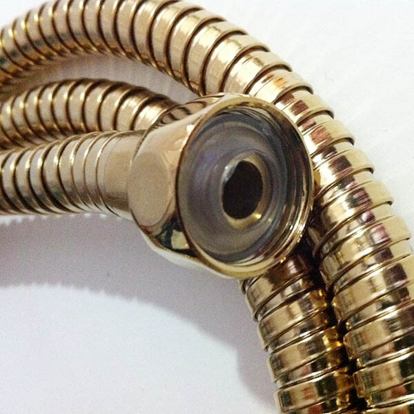 Polished Brass Braided Hand Shower Hose 150CM - G1/2" - 59" Length for Handhelds gallery