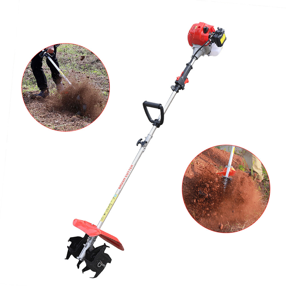 Hand-held Tiller Cultivator Mini Weeding Tilling 2Stroke 51.7cc Gas Power Engine
