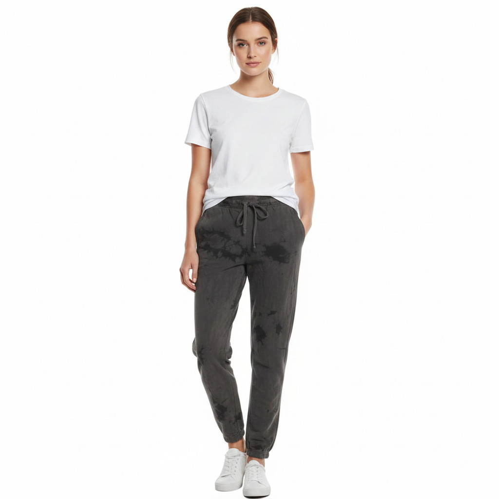 Fleece Crush Sweatpants Joggers Obsidian Black and Gray Tie-Dye gallery