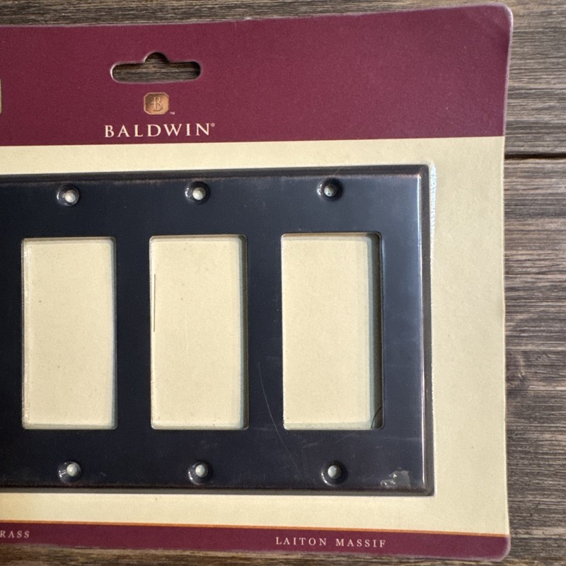 Baldwin Solid Brass Venetian Bronze Switch Plate Cover 4 Rocker Style Lot Of 2 gallery