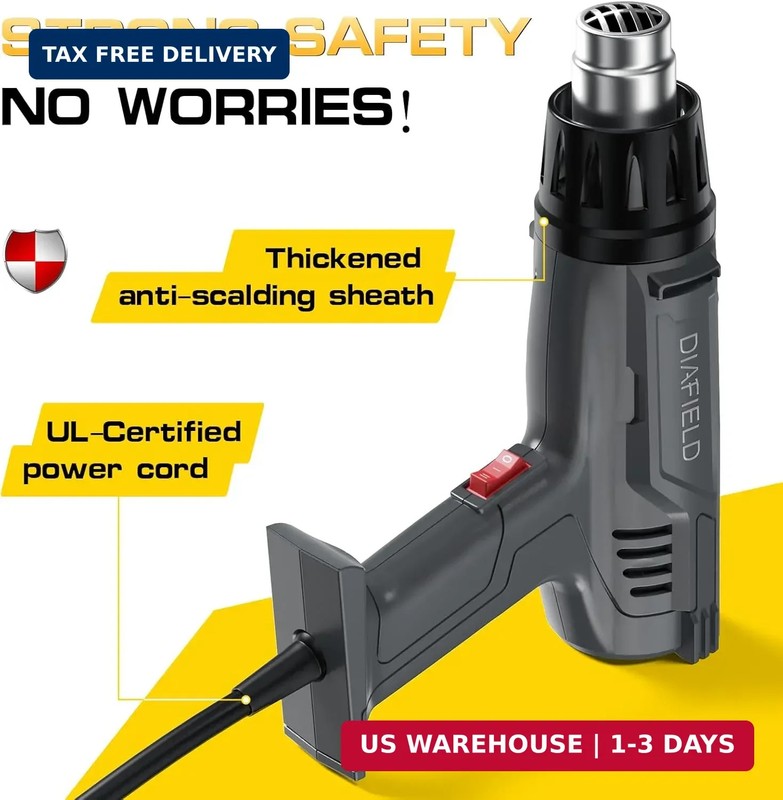 1850W Heat Gun 10 Variable Temperature Settings 112℉~1202℉（44℃- 650℃), Fast H... gallery