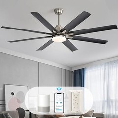 Extra Large 66” Ceiling Fan & Light APP Remote Control 8-Blades Cooling Modern