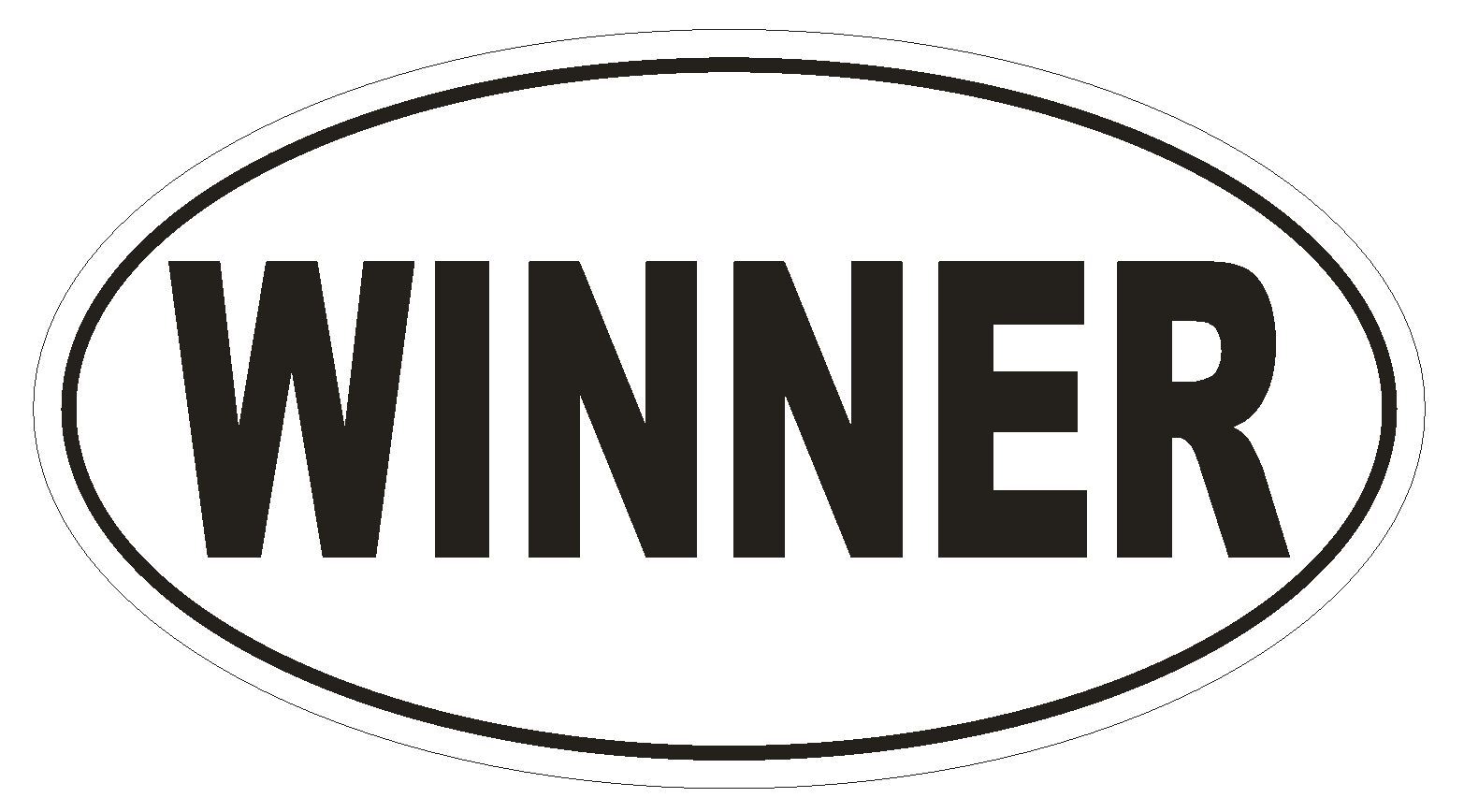 WINNER Oval Bumper Sticker or Helmet Sticker D1847 Euro Oval gallery