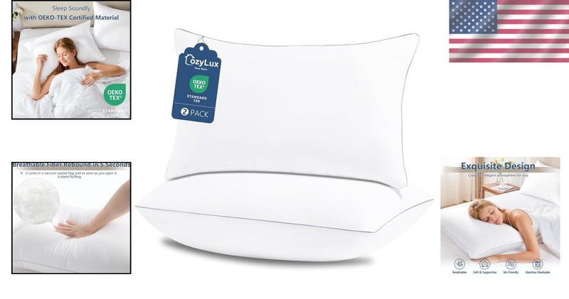 Luxury Down Alternative Bed Pillows, Queen Size, 2 Pack gallery