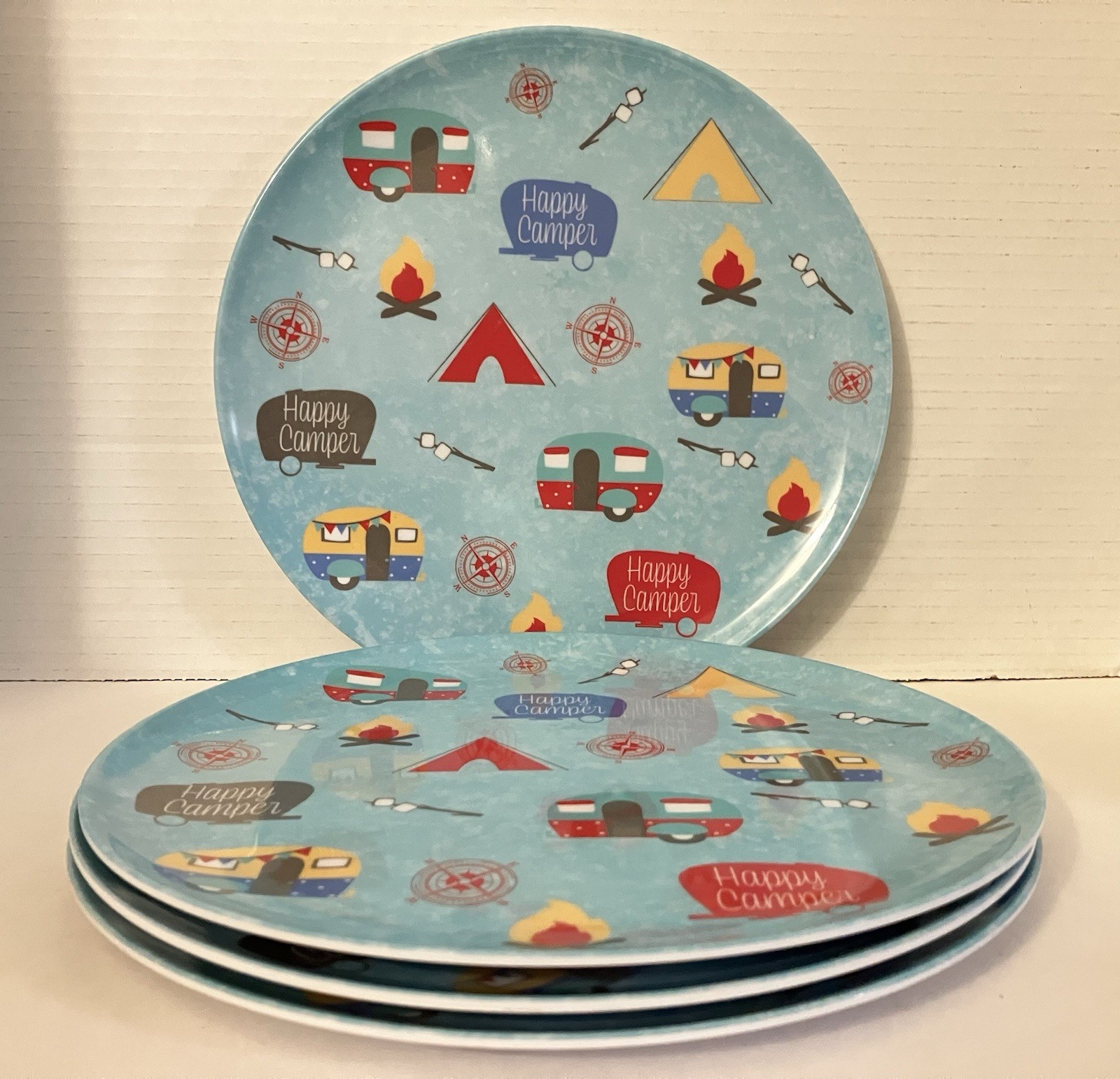 4 Dinner Plates Camping/Adventure Designs Melamine 10 inch gallery