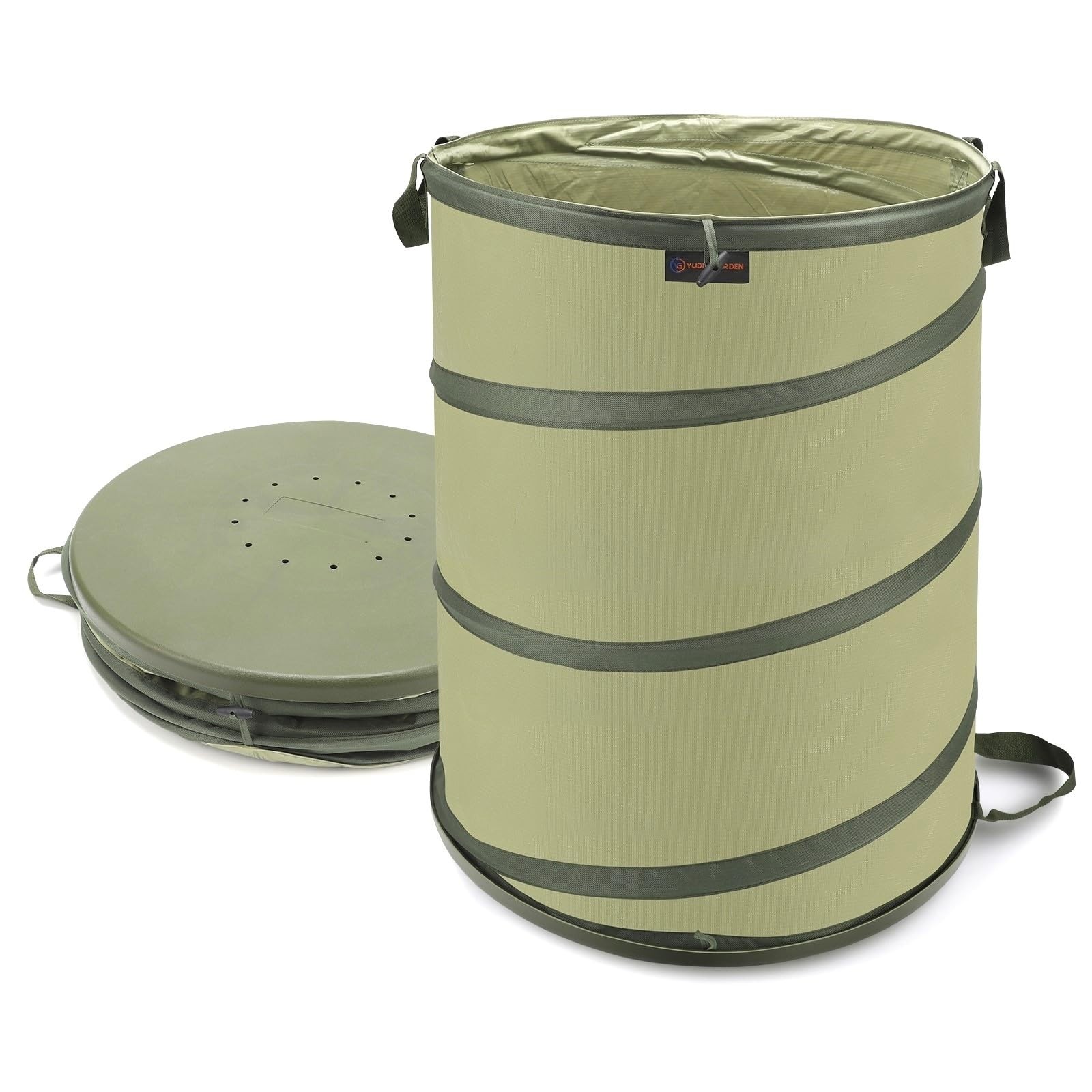 45 Gallon Hard Bottom Collapsible Garden Bag, Collapsible Trash Can for Colle... gallery