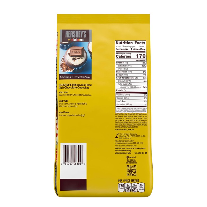 HERSHEY'S Miniatures Assorted Chocolate Candy Party Pack, 30 oz gallery