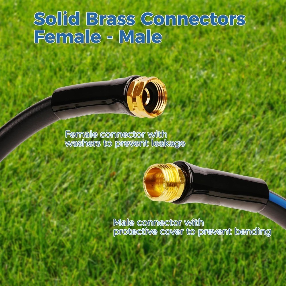 Short Garden Hose 2ft 5/8 Inch Flexible Lightweight Rubber Hose with 3 4 GHT gallery