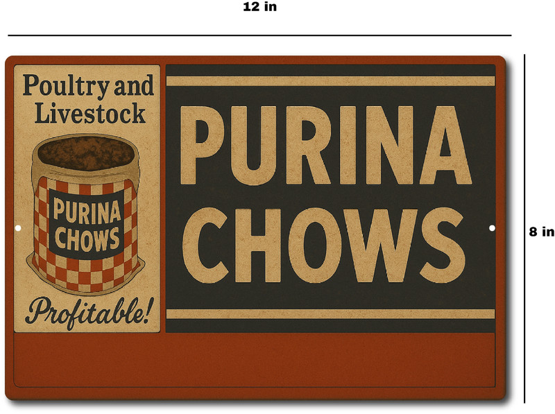 Rustic Purina Chows Tin Sign Vintage Retro Farm Poultry Livestock Feed Decor gallery