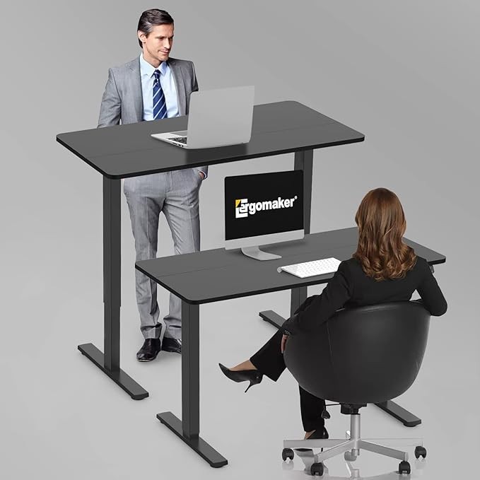 Electric Height Adjustable Standing Desk Sit Stand Computer Desk with Splice Top gallery