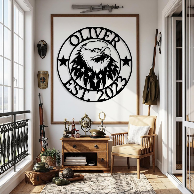 Personalized Eagle Monogram Sign EST 2026, Custom Metal Wall Decor gallery