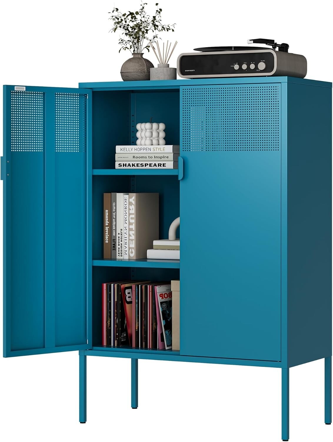 Elegro 47"H Sideboard Buffet Accent Metal Cabinet w/Ventilation, Adjustable Feet gallery