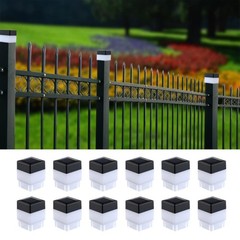 TERBBU Solar LED Fence Post Cap Light 2×2 Inch (5x5cm) – for Wrought Black